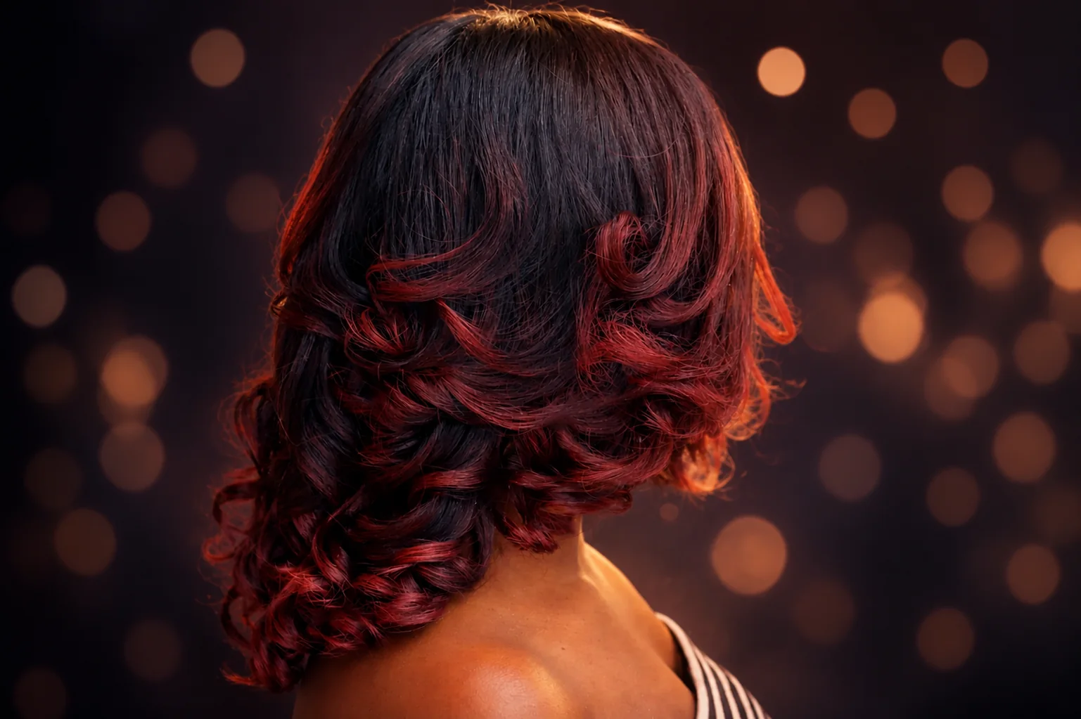Deep burgundy color with an elegant curled finish by Teddy Chisom
